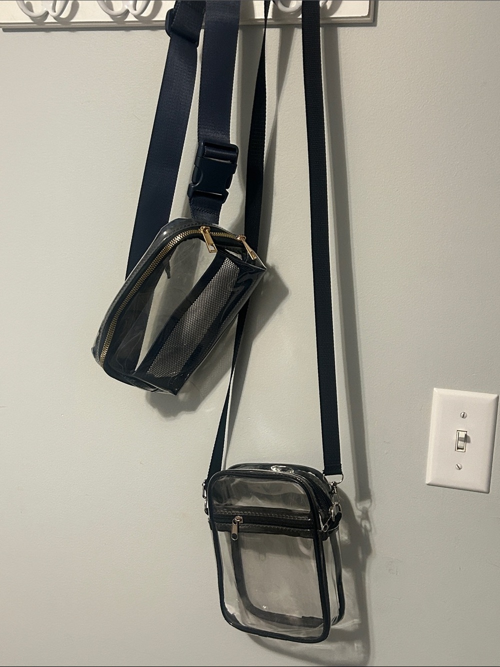 Clear concert/ event Crossbody Bags- navy & black